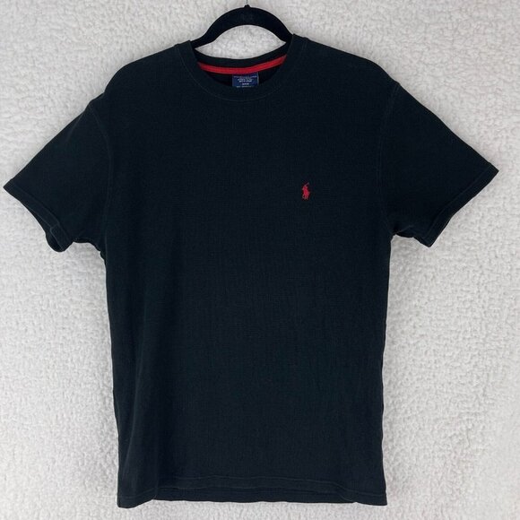 Polo Ralph Lauren Sleepwear Black Shirt Mens Short‎ Sleeve Pullover Size Medium - Picture 1 of 12